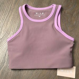 New Wilo purple racer back sports bra crop top.  Size XS